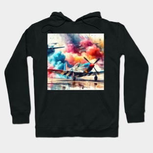 Artistic illustration of acrobatic aircraft landing Hoodie